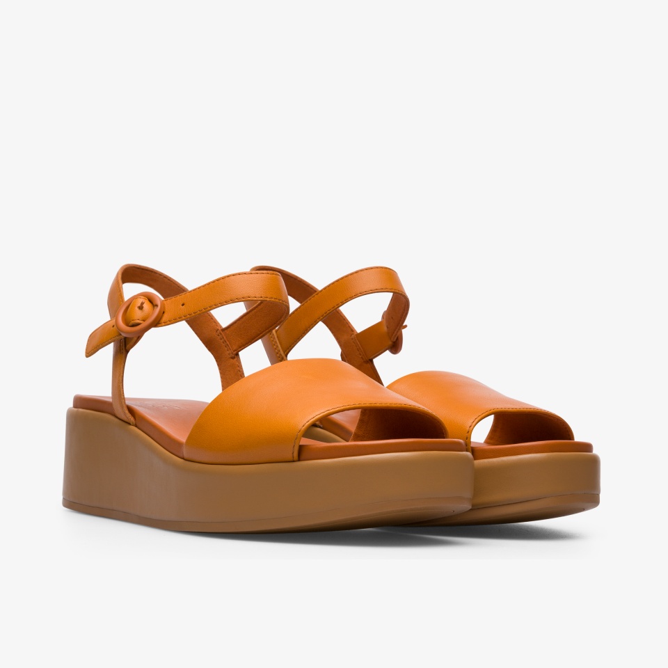 Camper Misia Orange - Camper Women's Wedges ||2567-QTEYV||